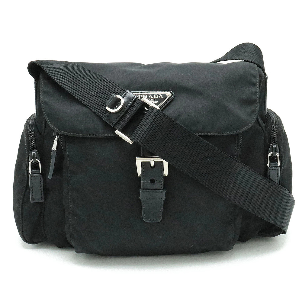 Prada VELA Crossbody Bag Leather NERO Black